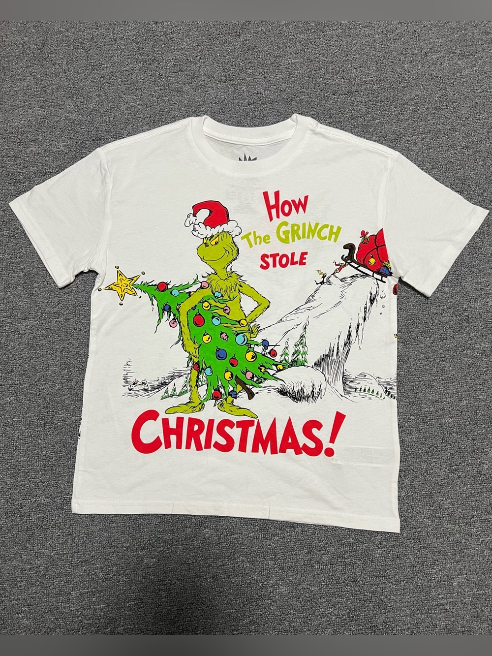 The Grinch Christmas White Tee Kid’s 9-10T